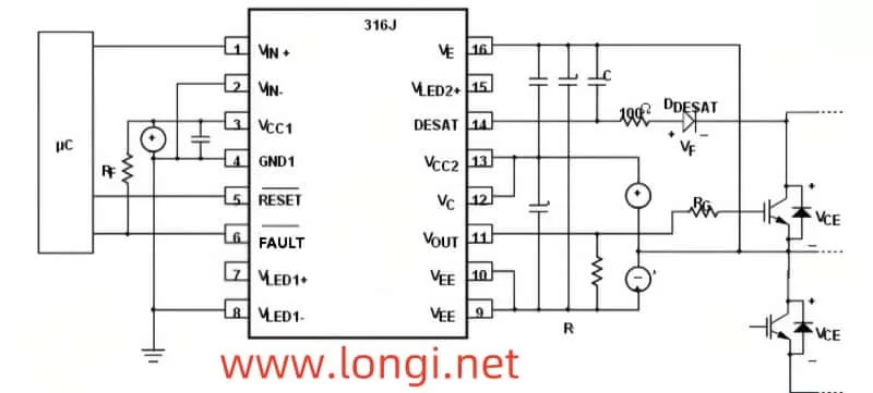 Internal structure diagram of optocoupler A316J