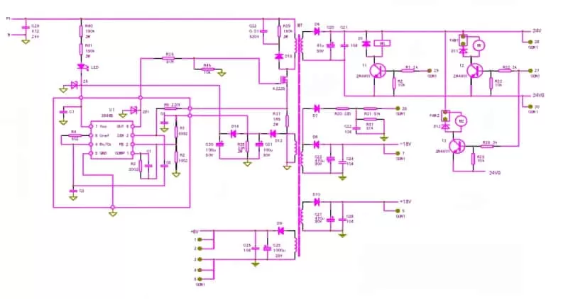 Schematic diagram of CONVO inverter switch power supply