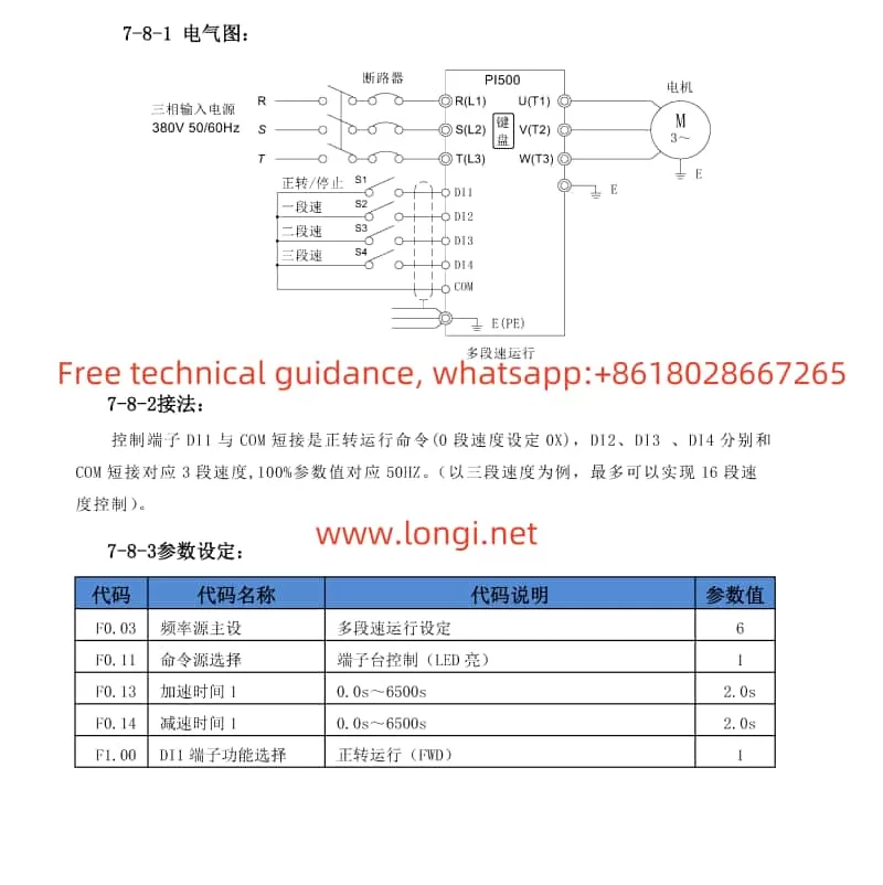 Multi speed functional wiring diagram of PI500