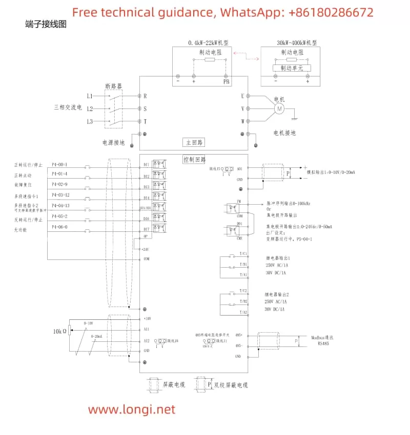 Gelite VFD VC8000 series terminal wiring diagram