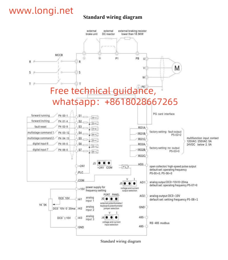 EV510E VFD Sstandard wiring diagram