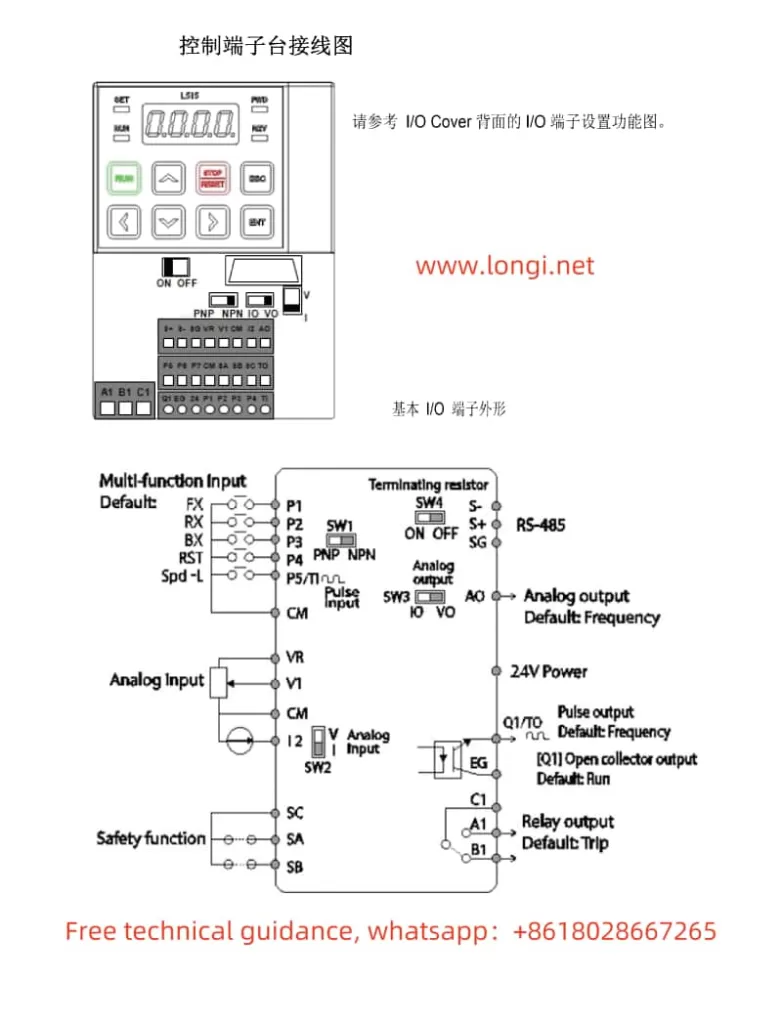 LS Power VFD LSLV-S100 Series Control Terminal Diagram