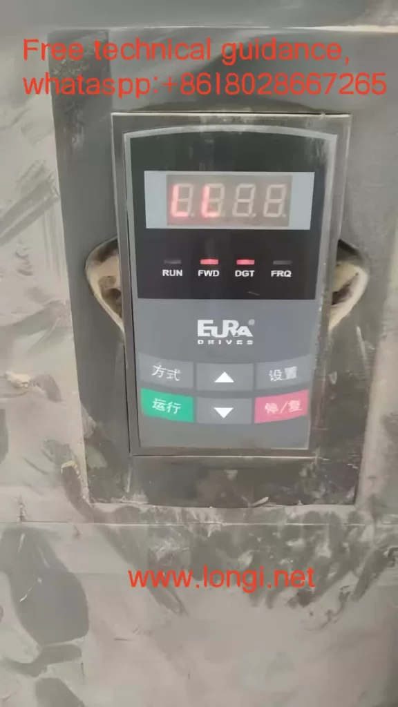 Physical image of Eura Drives inverter displaying LL fault