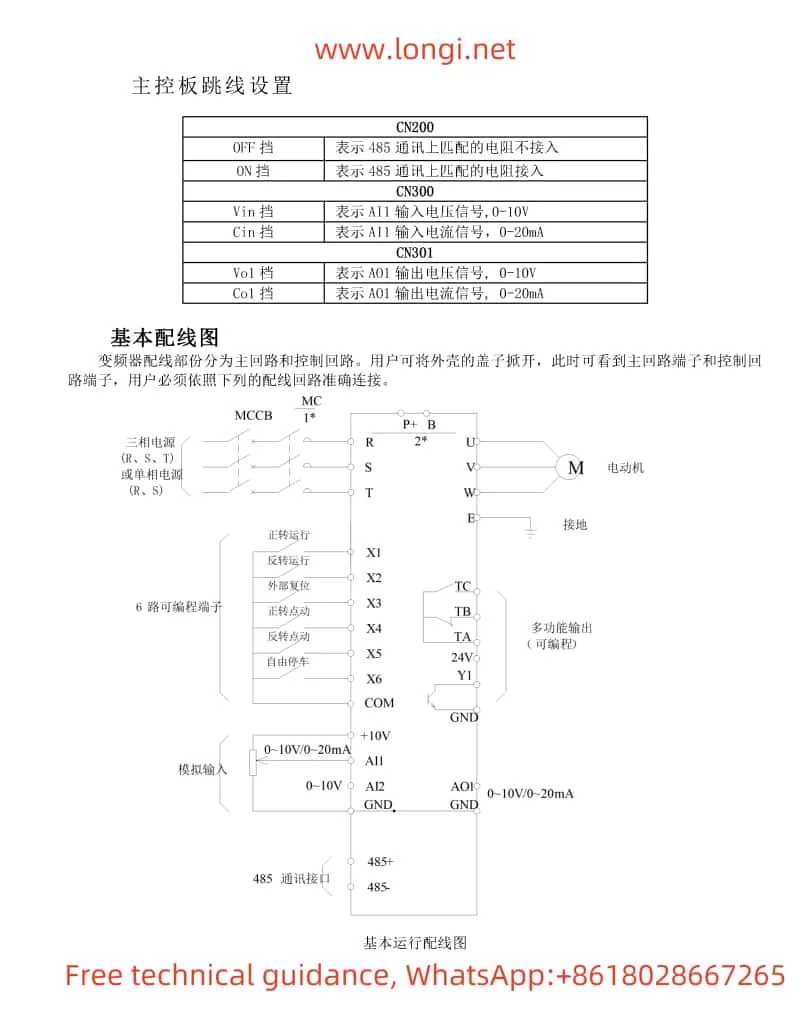 HARS INVERTER HS720 Series Basic Wiring Diagram