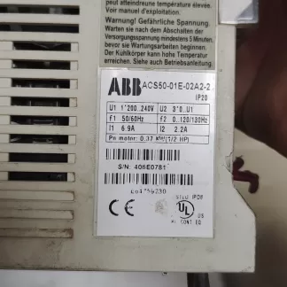 ABB Frequency Converter ACS50-01E-02A2-2 220V 0.37KW - Original Demolished, Quality Assured