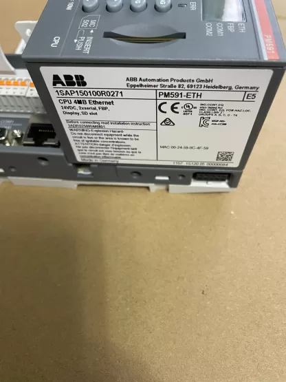 ABB PLC Module 1SAP150100R0271 (PM591-ETH) with Base - Nearly New - Image 3