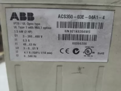 ACS350-03E-04A1-4 ABB Frequency Converter 1.5KW 380V, Original Disassembled, Quality Assured - Image 2