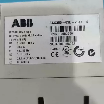 ACS355-03E-23A1-4 11KW, 380V ABB Frequency Converter, Original Demolished, Quality Assured