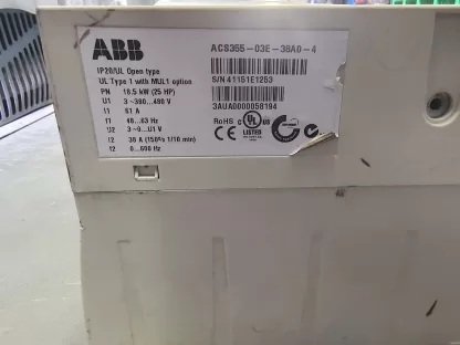 ACS355-03E-38A0-4 ABB Frequency Converter 18.5KW, Original Demolished, Quality Assured