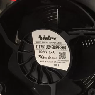 New D1751U24B8PP366 3.4A DC24V 4-Wire NIDEC Fan, Suitable for ABB Inverter ACS880, Stock Spare Part