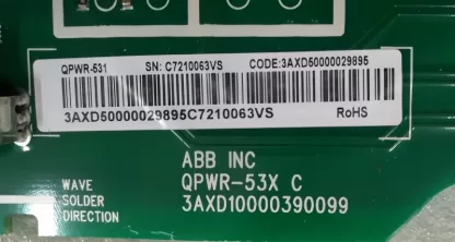 QPWR-531-QPWR-53X ABB Four-Quadrant Inverter Drive Board, Used Pulled, Excellent Condition, Full Functionality - Image 3