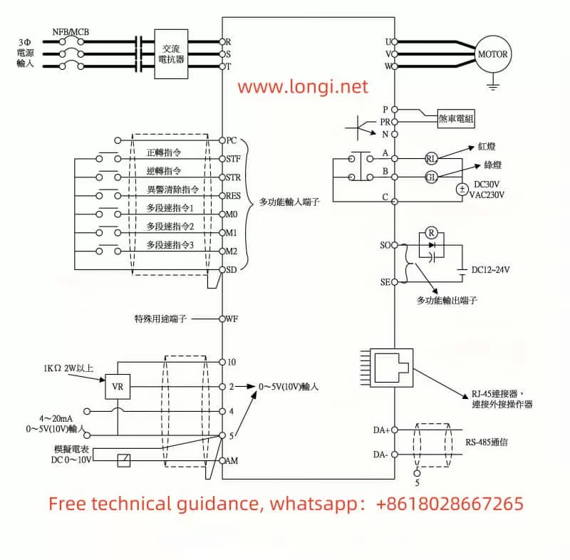 Shilin inverter SE2 series standard wiring diagram